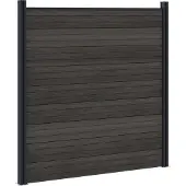 vidaXL zaunset 6 pcs 965 x 186 cm WPC und Aluminium Schwarz
