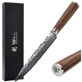 Wakoli Nussbaum Damast Fleischmesser I 20 cm Klinge I Nussbaumholzgriff