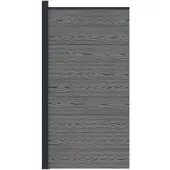 vidaXL Zaunelement 95 x 186 cm WPC und Aluminium Grau