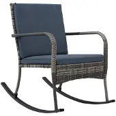 Syfax Garten-Schaukelstuhl Poly Rattan Anthrazit