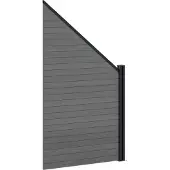 vidaXL zaunset 95 x 180 cm WPC und Aluminium Grau