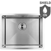 Laveo MARMARA Einzelspüle Edelstahl, Edelstahlspüle 1 Becken Breite 440 mm Länge 540 mm Tiefe der Kammer 190 mm