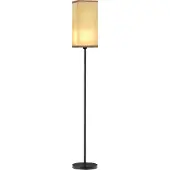 HOMCOM Moderne Stehlampe mit Kunstleinen-Schirm, Fußschalter, für Wohnzimmer