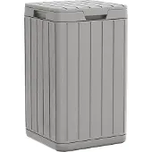 vidaXL Outdoor-Mülltonne Grau 38x38x65 cm PP