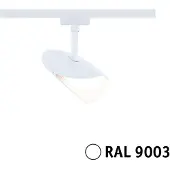 Paulmann URail LED-Spot Alejandro, signalweiß, 3.000K, dim. dimmbar, weiß / opal, für Wohn- / Esszimmer, Kunststoff, Modern