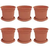 vidaXL Blumentöpfe 6 pcs Ziegelrot Ø 15 x 12 cm Kunststoff