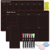 Meoiruery Magnetkalender Monatsplaner Wochenplaner Whiteboard für Kühlschrank oder Schrank