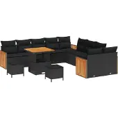 vidaXL Gartensofa-set 13 stk. 12-Sitzanzahl Schwarz