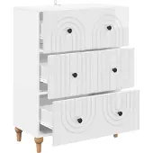 vidaXL Schubladenschrank Hochglanz Weiß 66 x 34,5 x 90 cm