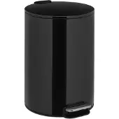 Relaxdays Treteimer, 12 Liter, Absenkautomatik, entnehmbarer Inneneimer, Metall, moderner Küchen Mülleimer, schwarz