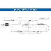 Ate Seilzug Feststellbremse 24.3727-3504.2 für Opel Astra J Caravan
