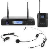 VONYX WM61B, Headsetmikrofon, Bodypack-Empfänger, 40 - 17000 Hz, Taschensender, 1%, 90 dB