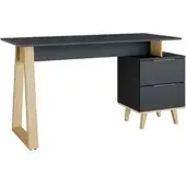 Vicco Schreibtisch Nautica Anthrazit 138 x 60 cm mit Schubladen, L, Model 36902
