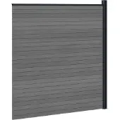 vidaXL zaunset 175 x 186 cm WPC und Aluminium Grau