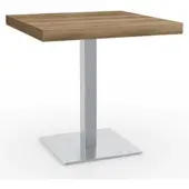 BIG Möbel Bistrotisch XL 48 mm | 80x80 cm | Eiche Rustikal | Edelstahl Gestell