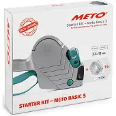 Meto Starterset Preisauszeichner Basic S 822, 1-zeilig, 8-stellig, für Etiketten mit Format B 22 x H 12 mm, inkl. Tintenrolle und 11000 Etiketten