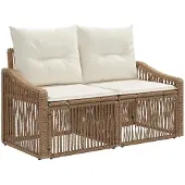 vidaXL Gartensofa-set 8 pcs Beige Poly-Rattan