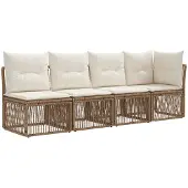 vidaXL Gartensofa-set 6 pcs Beige Poly-Rattan