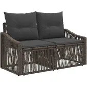 vidaXL Gartensofa-set 10 stk. Grau Poly-Rattan