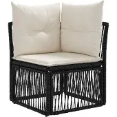 vidaXL Gartensofa-set 12 pcs Schwarz Poly-Rattan