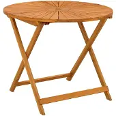 vidaXL Klappbarer Gartentisch Natur Ø90 x 75 cm Massivholz Akazie