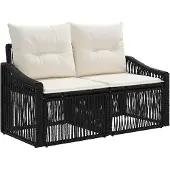 vidaXL Gartensofa-set 13 pcs Schwarz Poly-Rattan