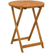 Syfax Klappbarer Gartentisch Natur Ø60 x 75 cm Massivholz Akazie