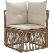 vidaXL Gartensofa-set 12 pcs Beige Poly-Rattan