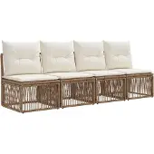 vidaXL Gartensofa-set 8 pcs Beige und Cremeweiß Poly-Rattan