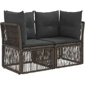 vidaXL Gartensofa-set 5 pcs Grau Poly-Rattan
