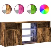 vidaXL TV-Schrank mit LED-Leuchten Räuchereiche 120x30x50 cm