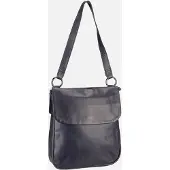 Harold's Leder Umhängetasche Schultertasche Caugio Handbag Double Up Dark Blue dunkelblau