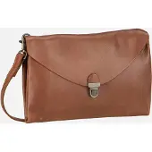 Harold's Leder Umhängetasche Fold Handbag Clutch Cognac braun