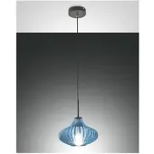 FABAS LUCE Pendelleuchte Budelli E27 Ø260mm Azurblau