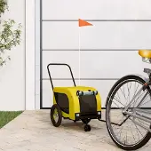 Prolenta Maison Exclusive - Fahrradanhänger Hunde Gelb und Schwarz Oxford-Gewebe & Eisen