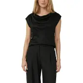 s.Oliver Black Label Wasserfallshirt mit Wasserfall-Kragen und aus reiner Viskose