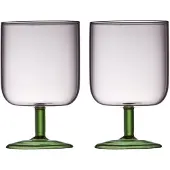 Lyngby Weinglas Torino Pink / Green 300 ml (2er Set)
