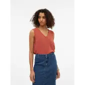 Vero Moda Shirttop "VMALVA S/L V-NECK TOP WVN NOOS" Kunstfaser, regular fit
