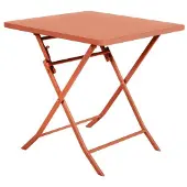 Hespéride Quadratischer klappbarer gartentisch "greensboro" bernsteinfarben 2-sitzer aus epoxybehandeltem stahl -