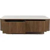 Housecraft living Almira Couchtisch 120x60 cm Holz/ Marmoroptik Walnussfarbe