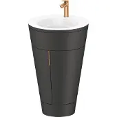 Duravit Starck 1 c-bonded Set bodenstehend, rund, 560x864x605mm, Waschtisch Weiß hochglänzend, Griff Bronze, S19513O04580000