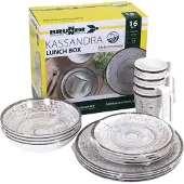 Brunner Lunch Box Kassandra 16-tlg. Melamin Geschirr Set Camping Teller Becher