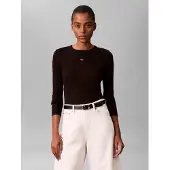 Calvin Klein Bluse LV047E205G Schwarz Slim Fit