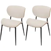 Mendler 2er-Set Esszimmerstuhl MCW-O45, Stuhl, Bugholz Kunstleder 280g/m² MVG natur, weiß