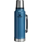 Stanley The Legendary Classic Bottle 1.5QT, Hammertone Lake 10-11347-120 Thermosflasche mit Deckel und Becher, 1,4 L