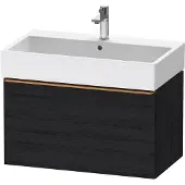 Duravit D-Neo Waschtischunterbau wandhängend, 784x440x442mm, 1 Auszug, mit Griff Bronze gebürstet, DE4273004160000, Farbe: Eiche Schwarz Matt Dekor