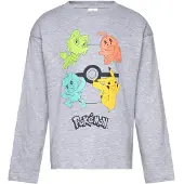 Pokémon Langärmliges T-Shirt, Hellgrau, 104-110