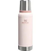 Stanley The Legendary Classic Bottle 1QT, Hammertone Rose Quartz 10-11346-0153 Thermosflasche mit Deckel und Becher, 940 ml