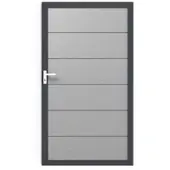 MR-Zaun Nova PVC Tor Universal-DIN einflügelig, ohne Torpfosten, Silbergrau