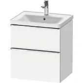 Duravit D-Neo Waschtischunterbau wandhängend, 584x625x452mm, 1 Auszug, 1 Schubkasten, mit Griff Chrom, DE4359010180000, Farbe: Weiß Matt Dekor